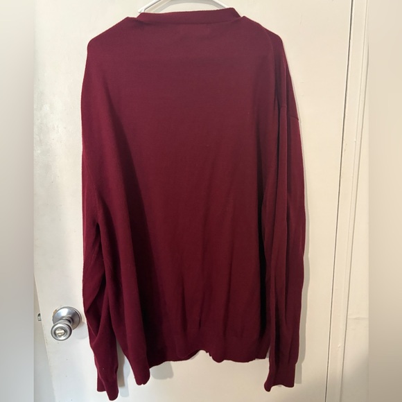 Men's Burgundy Cardigan Sweater - Picture 2 of 4
